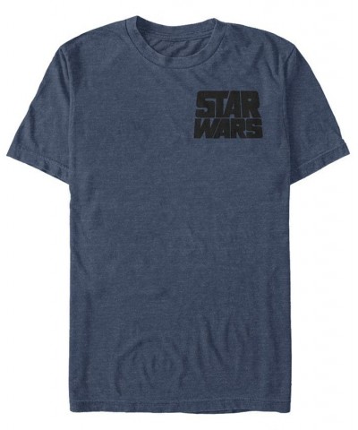 Star Wars Men's Text Left Chest Logo Short Sleeve T-Shirt Blue $20.99 T-Shirts