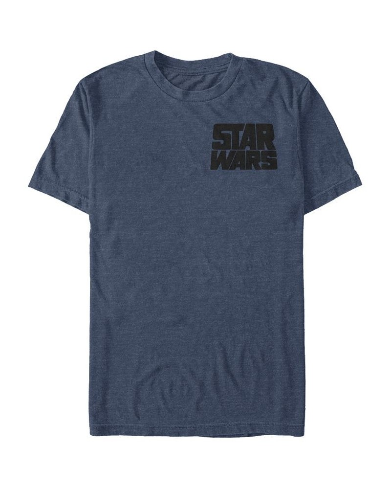 Star Wars Men's Text Left Chest Logo Short Sleeve T-Shirt Blue $20.99 T-Shirts