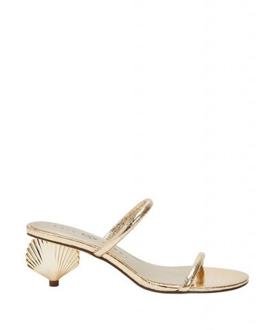 Women's The Scalloped Shell Slip-On Dress Sandals Gold $35.70 Shoes