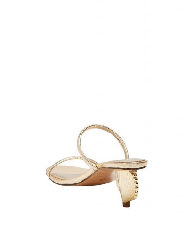 Women's The Scalloped Shell Slip-On Dress Sandals Gold $35.70 Shoes