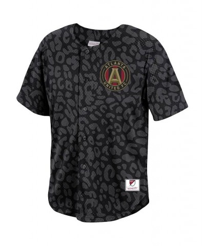 Men's Black Atlanta United FC Wildlife Mesh Button-Up Shirt $68.60 Shirts