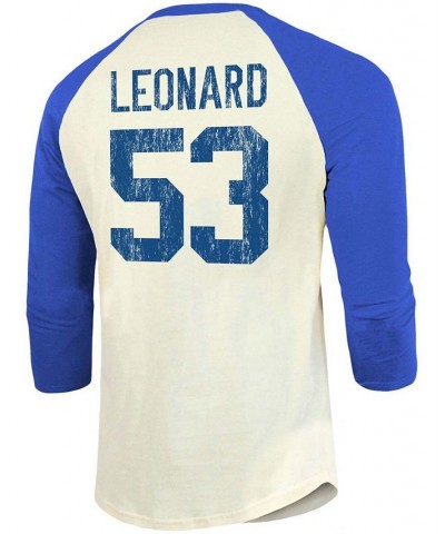 Men's Darius Leonard Cream, Royal Indianapolis Colts Vintage-Inspired Player Name Number Raglan 3/4 Sleeve T-shirt $24.37 T-S...