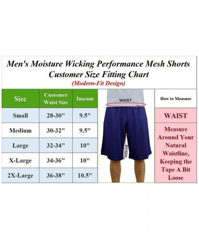 Men's Moisture Wicking Performance Mesh Shorts Light Blue $21.55 Shorts