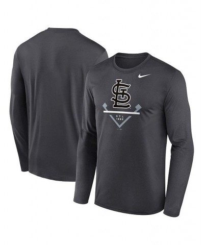 Men's Anthracite St. Louis Cardinals Icon Legend Performance Long Sleeve T-shirt $31.89 T-Shirts