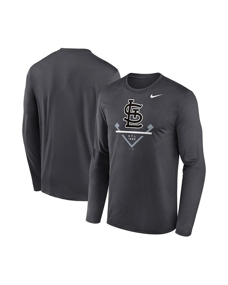 Men's Anthracite St. Louis Cardinals Icon Legend Performance Long Sleeve T-shirt $31.89 T-Shirts