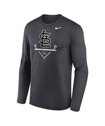 Men's Anthracite St. Louis Cardinals Icon Legend Performance Long Sleeve T-shirt $31.89 T-Shirts