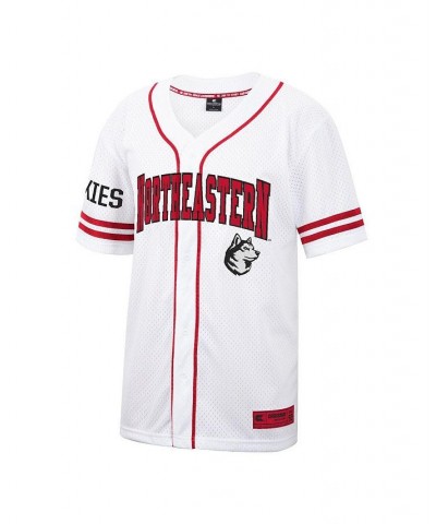 Men's White Northeastern Huskies Free-Spirited Full-Button Baseball Jersey $39.74 Jersey