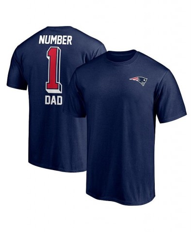 Men's Branded Navy New England Patriots 1 Dad Logo T-shirt $16.66 T-Shirts