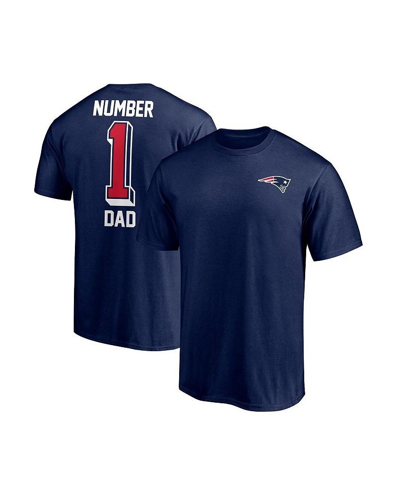 Men's Branded Navy New England Patriots 1 Dad Logo T-shirt $16.66 T-Shirts