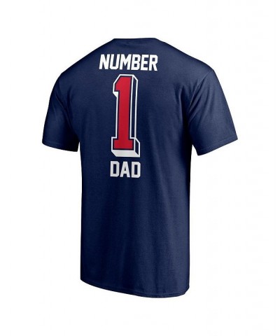 Men's Branded Navy New England Patriots 1 Dad Logo T-shirt $16.66 T-Shirts