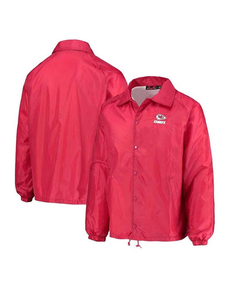 Men's Red Kansas City Chiefs Coaches Classic Raglan Full-Snap Windbreaker Jacket $24.00 Jackets