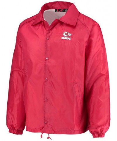 Men's Red Kansas City Chiefs Coaches Classic Raglan Full-Snap Windbreaker Jacket $24.00 Jackets