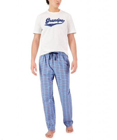 Men's 'Grandpa' Top & Plaid Pants 2-Pc. Pajama Set Blue $29.40 Pajama