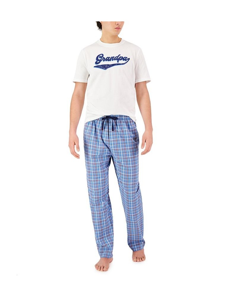 Men's 'Grandpa' Top & Plaid Pants 2-Pc. Pajama Set Blue $29.40 Pajama