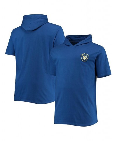 Men's Royal Milwaukee Brewers Big and Tall Jersey Short Sleeve Pullover Hoodie T-shirt $28.20 T-Shirts