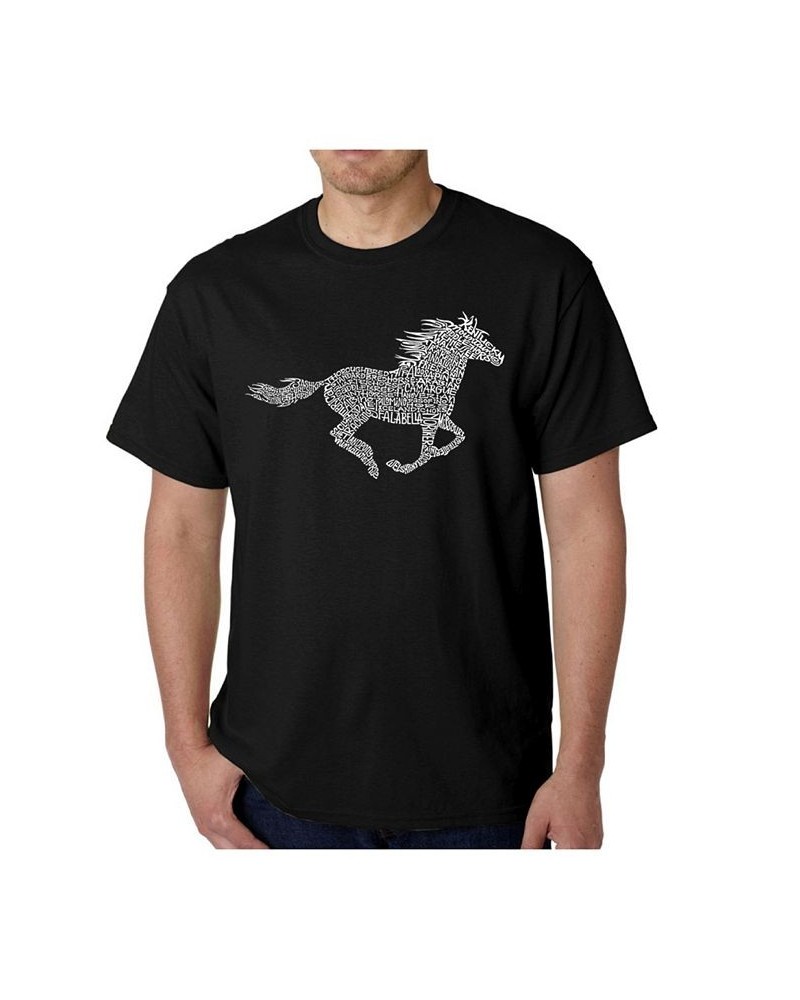 Mens Word Art T-Shirt - Mustang Black $18.89 T-Shirts