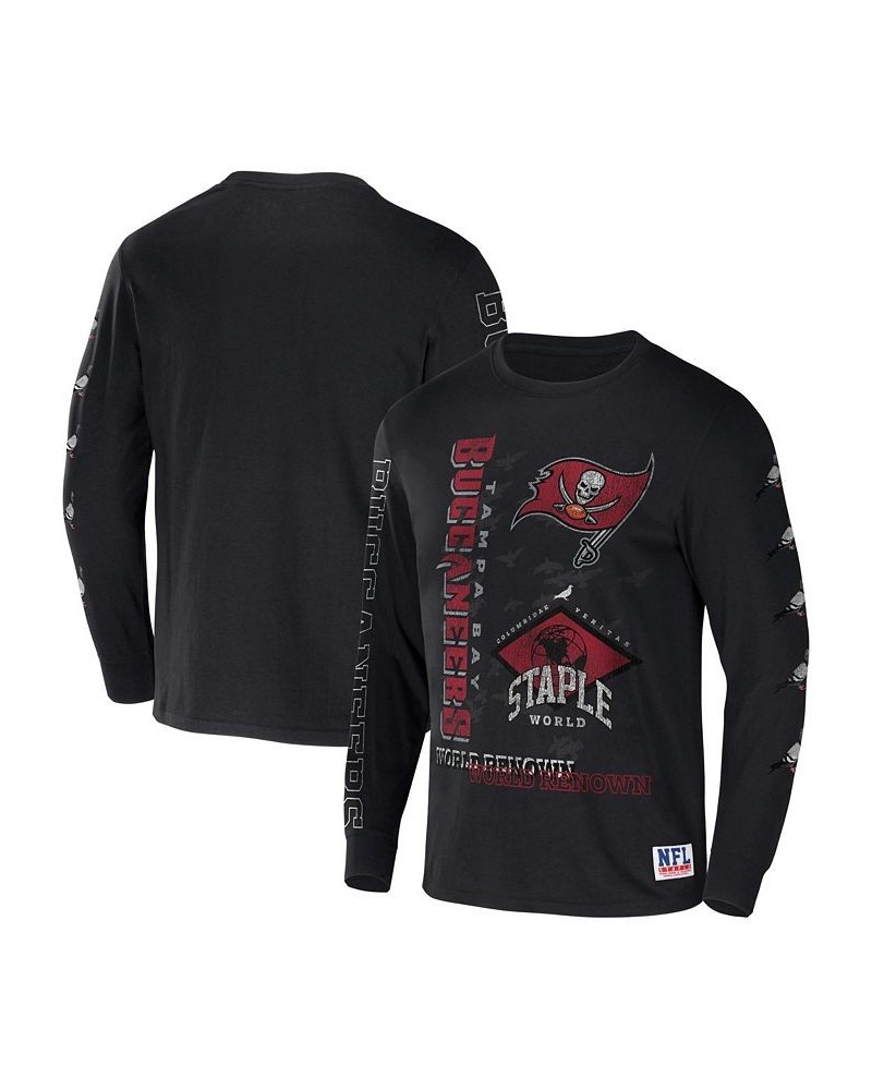 Men's NFL X Staple Black Tampa Bay Buccaneers World Renowned Long Sleeve T-shirt $18.06 T-Shirts