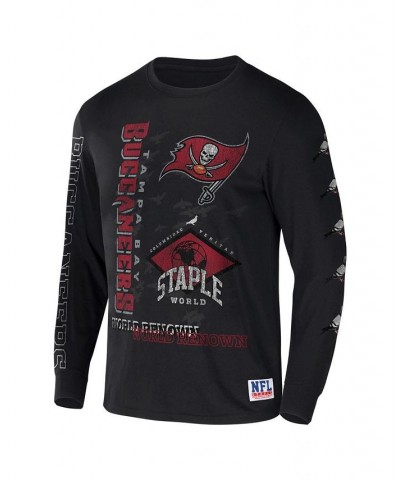 Men's NFL X Staple Black Tampa Bay Buccaneers World Renowned Long Sleeve T-shirt $18.06 T-Shirts