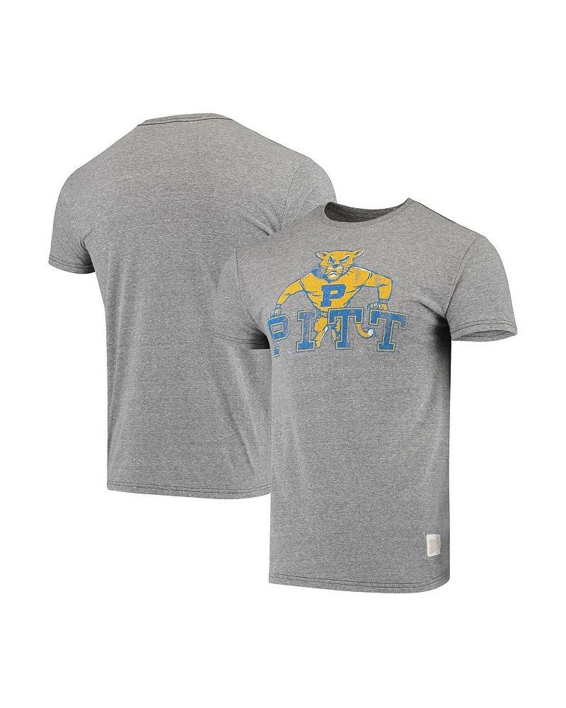 Men's Heathered Gray Pitt Panthers Team Vintage-Like Tri-Blend T-shirt $18.00 T-Shirts