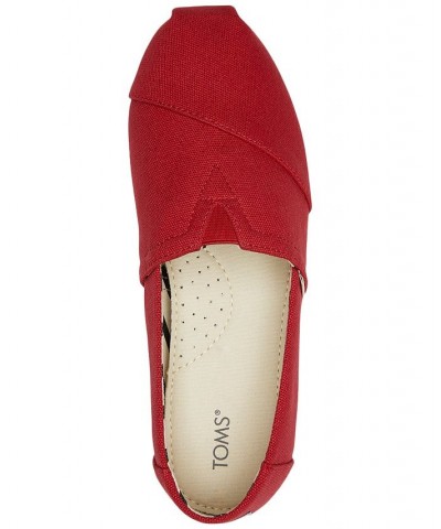 Women's Alpargata Recycled Slip-On Flats Red Recycled Canvas $26.55 Shoes