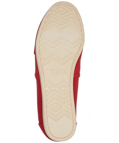 Women's Alpargata Recycled Slip-On Flats Red Recycled Canvas $26.55 Shoes