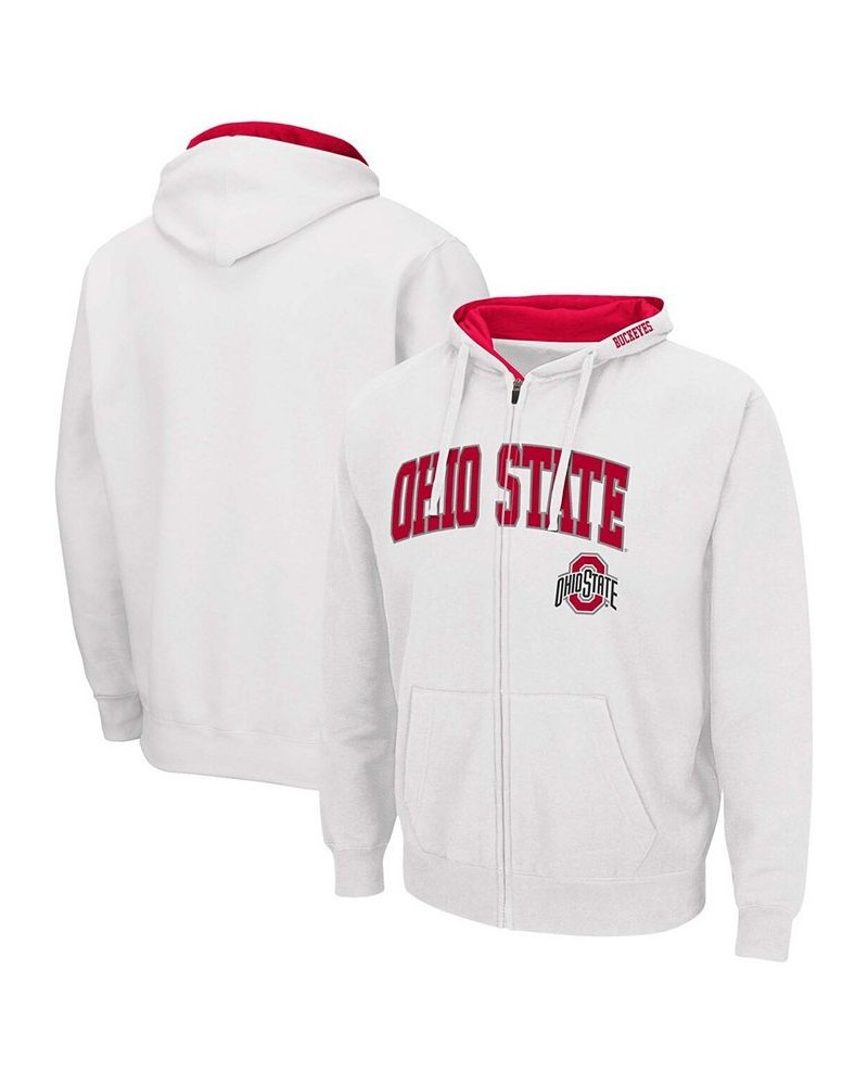 Men's White Ohio State Buckeyes Arch Logo 3.0 Full-Zip Hoodie $23.03 Sweatshirt