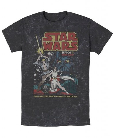 Men's Star Wars Great Space Fantasy Short Sleeve Mineral Wash T-shirt Black $19.59 T-Shirts
