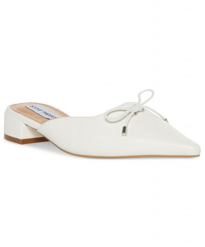 Women's Lyme Pointed-Toe Block-Heel Mule Flats White $52.47 Shoes