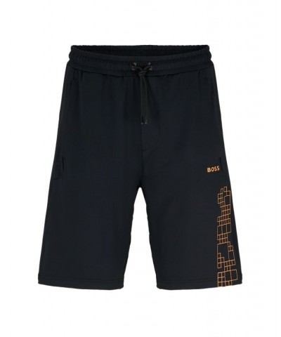 BOSS Men's Glow-In-The-Dark Artwork Active-Stretch Drawstring Shorts Black $44.80 Shorts