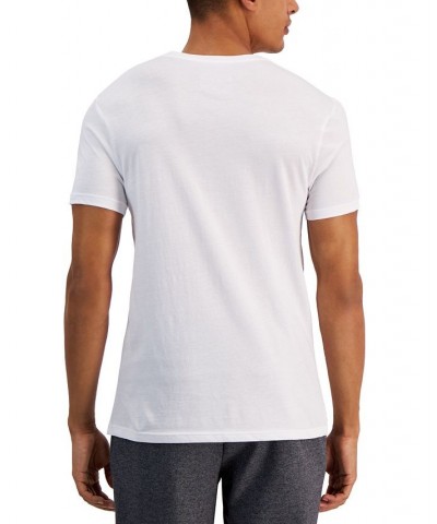 Men's Regular-Fit V-Neck Solid T-Shirts, Pack of 4 White $13.20 Undershirt