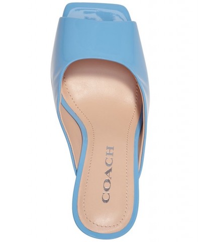 Laurence High Heel Dress Mule Sandals Blue $82.25 Shoes