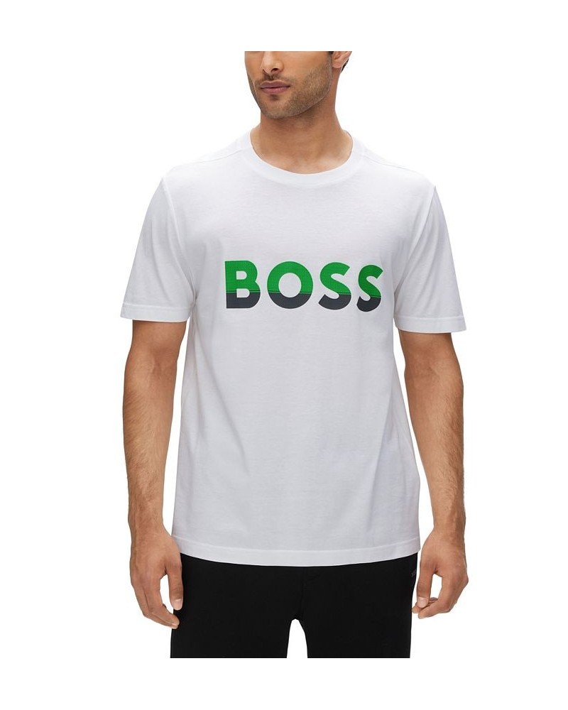 BOSS Men's Cotton-Jersey T-shirt White $32.83 T-Shirts