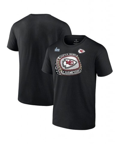 Men's Branded Black Kansas City Chiefs Super Bowl LVII Champions Diamond Ring T-shirt $25.64 T-Shirts