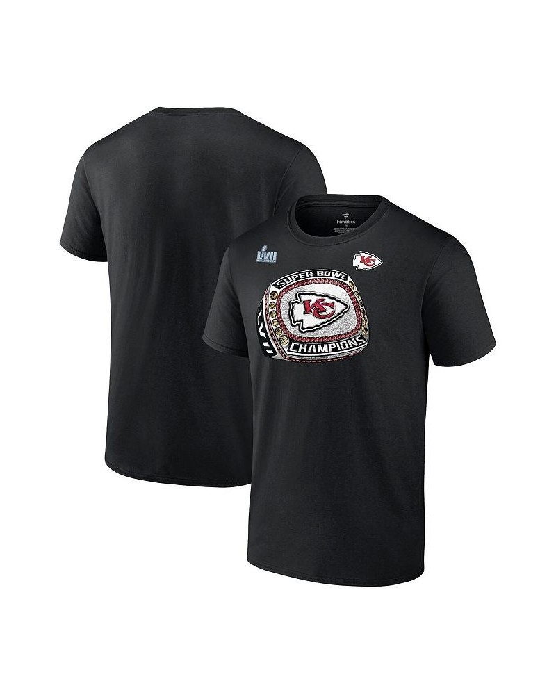 Men's Branded Black Kansas City Chiefs Super Bowl LVII Champions Diamond Ring T-shirt $25.64 T-Shirts