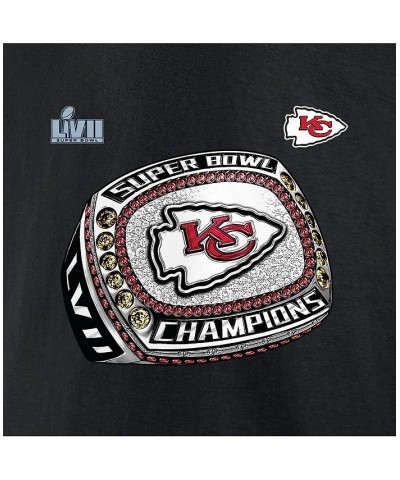 Men's Branded Black Kansas City Chiefs Super Bowl LVII Champions Diamond Ring T-shirt $25.64 T-Shirts