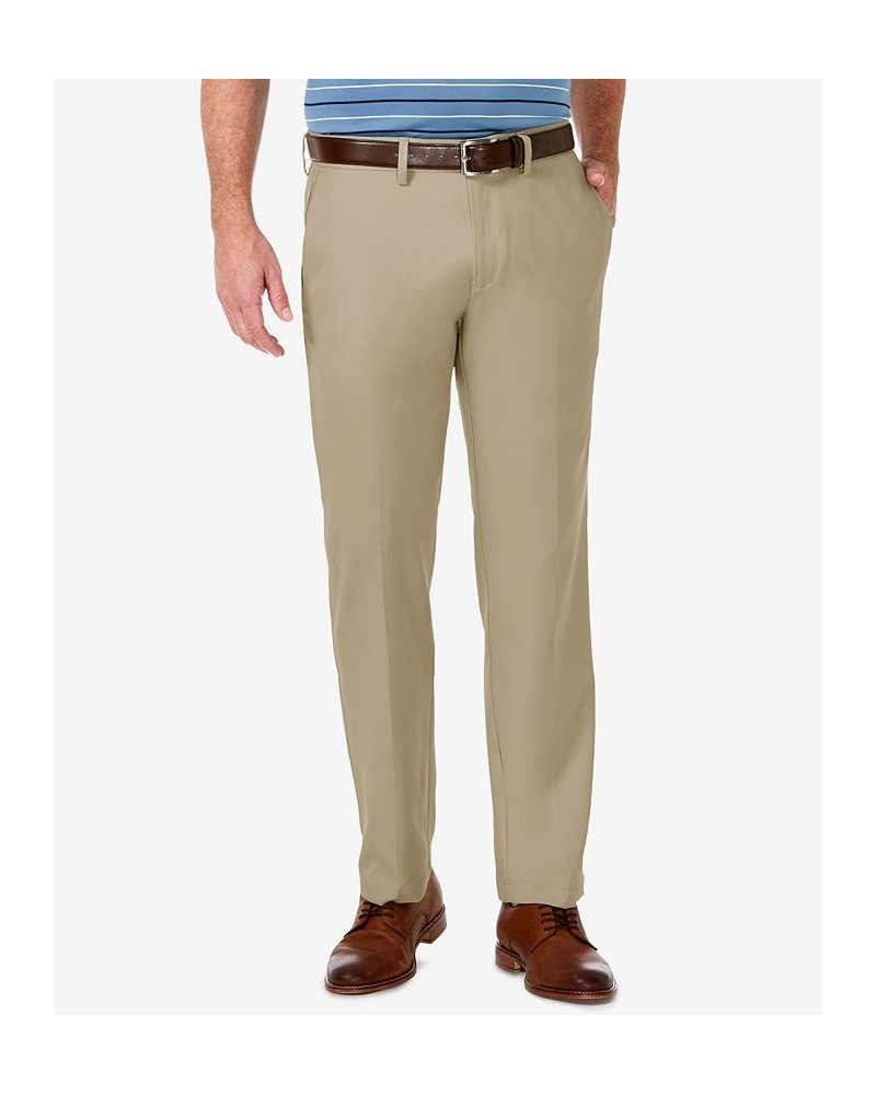 Men's Cool 18 PRO Stretch Straight Fit Flat Front Dress Pants Tan/Beige $31.89 Pants