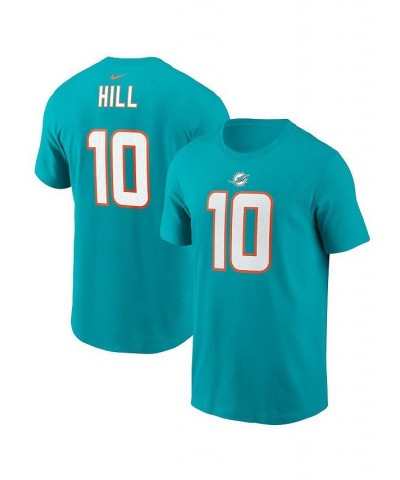 Men's Tyreek Hill Aqua Miami Dolphins Player Name & Number T-shirt $22.39 T-Shirts