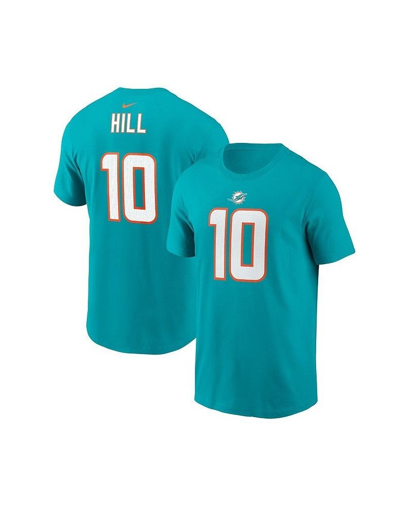 Men's Tyreek Hill Aqua Miami Dolphins Player Name & Number T-shirt $22.39 T-Shirts