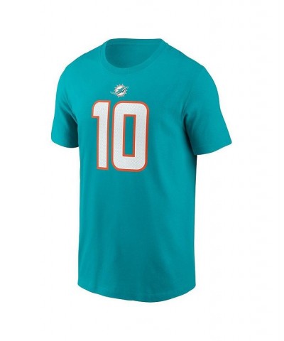 Men's Tyreek Hill Aqua Miami Dolphins Player Name & Number T-shirt $22.39 T-Shirts