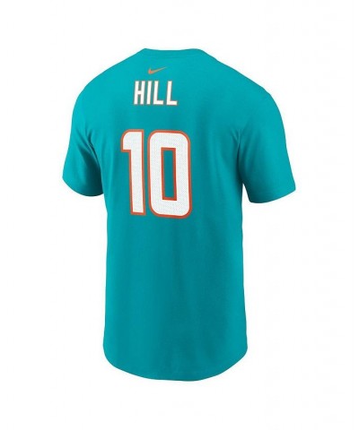 Men's Tyreek Hill Aqua Miami Dolphins Player Name & Number T-shirt $22.39 T-Shirts