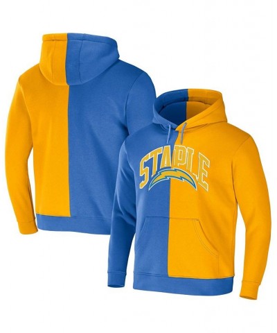 Men's NFL X Staple Blue, Yellow Los Angeles Chargers Split Logo Pullover Hoodie $31.68 Sweatshirt