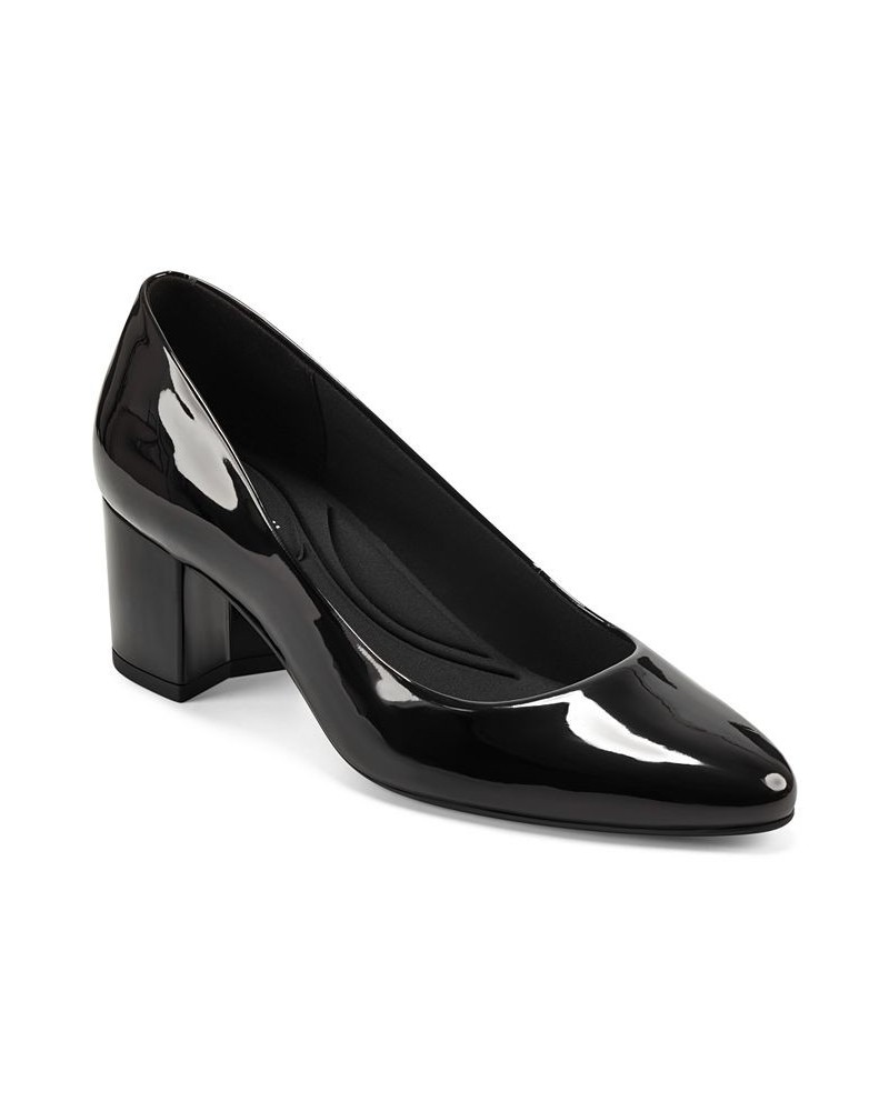 Women's Cosma Slip-on Block Heel Dress Pumps PD01 $46.87 Shoes