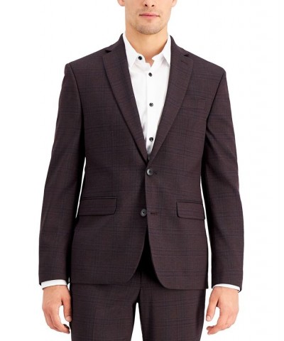 Men's Slim-Fit Purple Plaid Suit Jacket Purple $39.88 Blazers