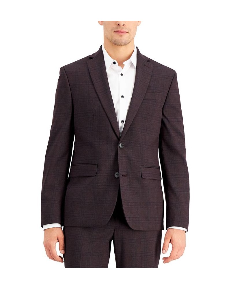 Men's Slim-Fit Purple Plaid Suit Jacket Purple $39.88 Blazers