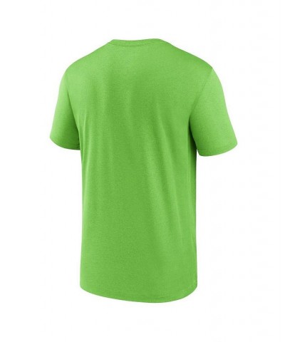 Men's Neon Green Seattle Seahawks Horizontal Lockup Legend T-shirt $20.79 T-Shirts