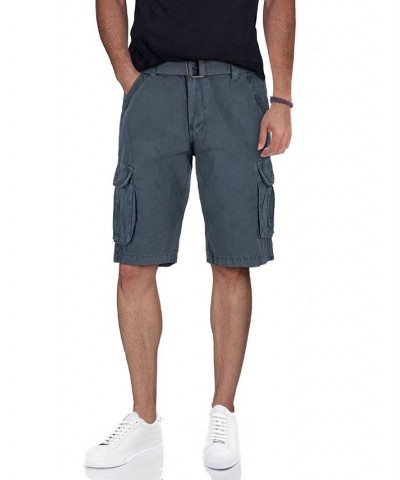 Men's Belted Twill Tape Cargo Shorts Steel $25.58 Shorts
