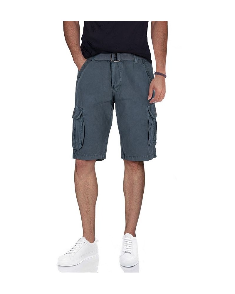 Men's Belted Twill Tape Cargo Shorts Steel $25.58 Shorts