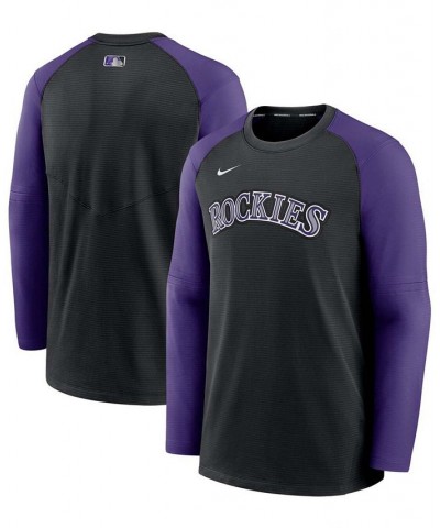 Men's Black, Purple Colorado Rockies Authentic Collection Pregame Performance Pullover Sweatshirt $48.59 Sweatshirt