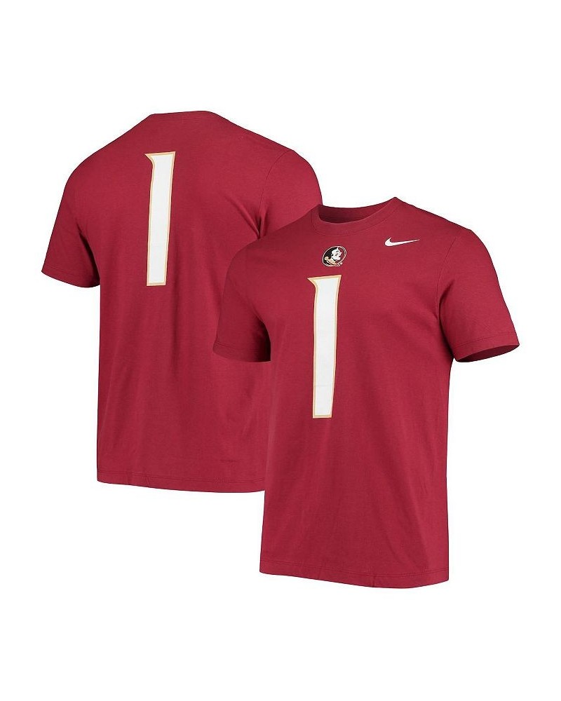 Men's 1 Garnet Florida State Seminoles Jersey T-shirt $18.80 T-Shirts