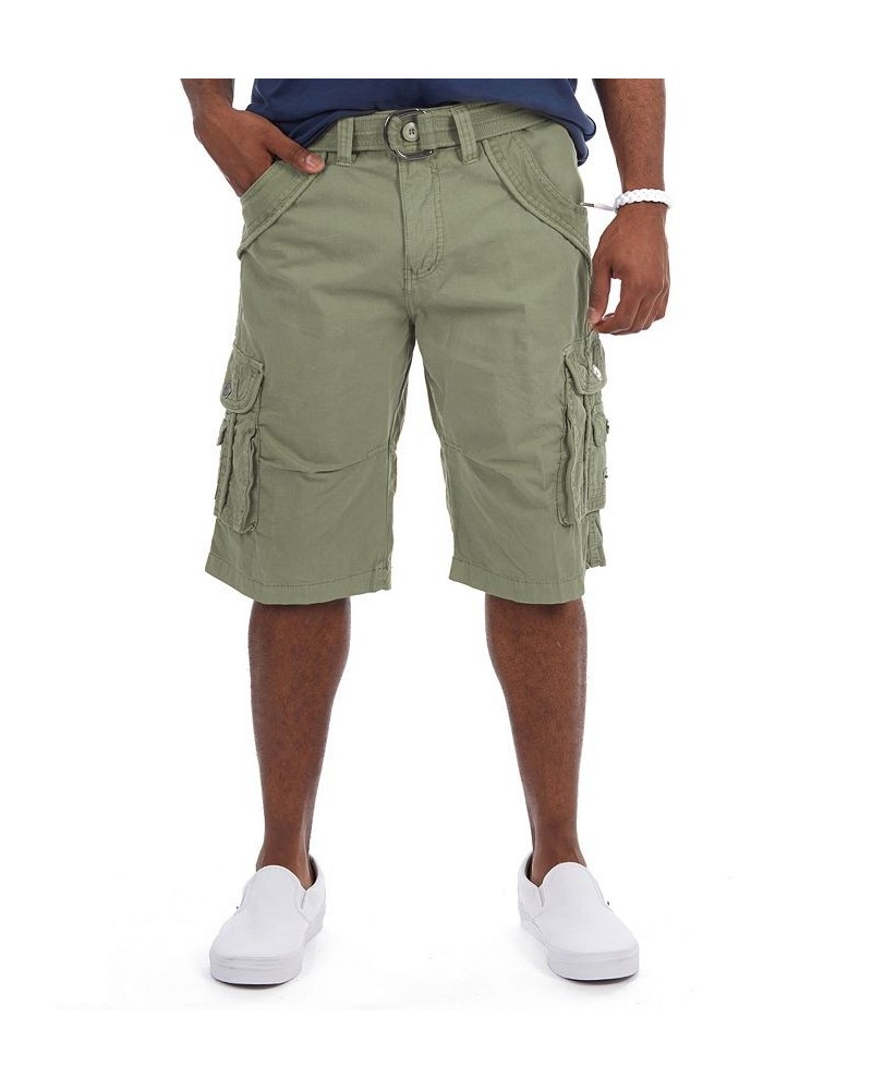 Men's Belted Double Pocket Cargo Shorts PD18 $19.95 Shorts